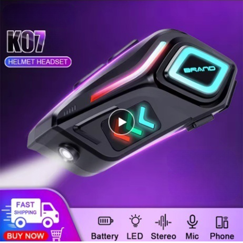 Intercom Headset Helmet - Helm Bluetooth K07 Headset Headphone Interkom