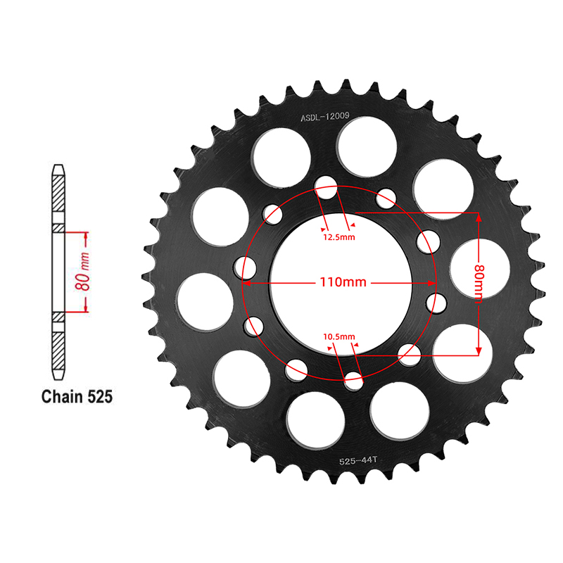 Motorcycle Gear Japan - Rantai Motor 525 15T Depan 44T
