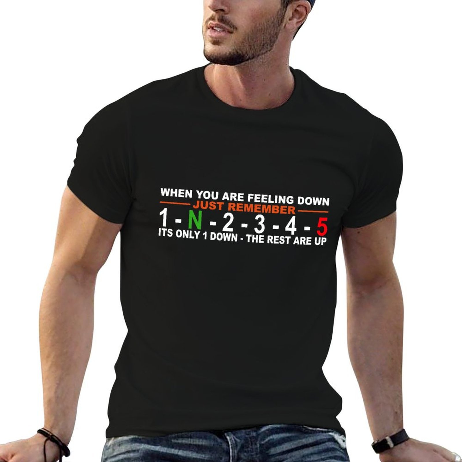 Motorcycle Gear Up Down - Kaos Olahraga Ringan Cepat Kering, Kaos