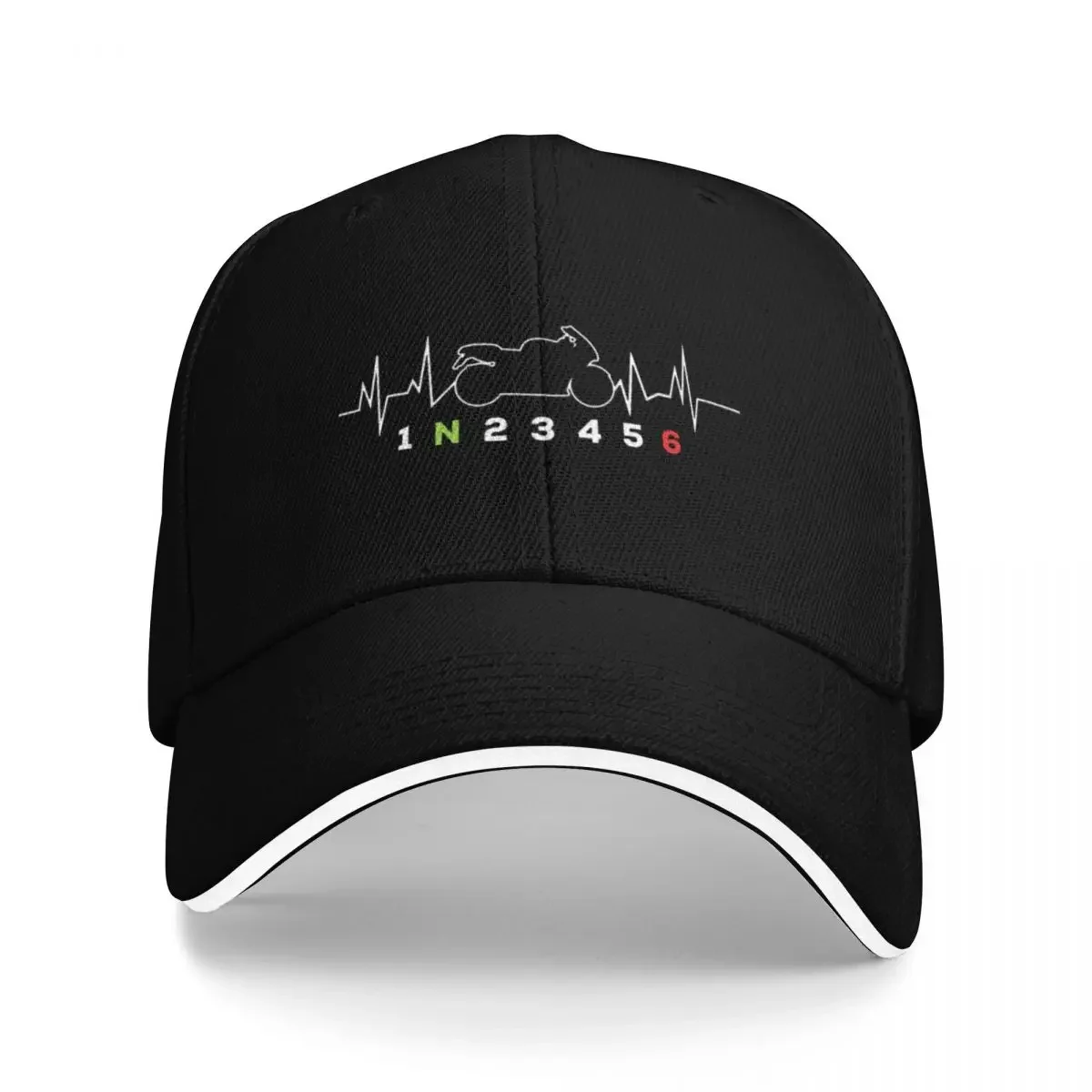 Motorcycle Gear Up Down - Topi Baseball Custom Biker Heartbeat Motorcycle