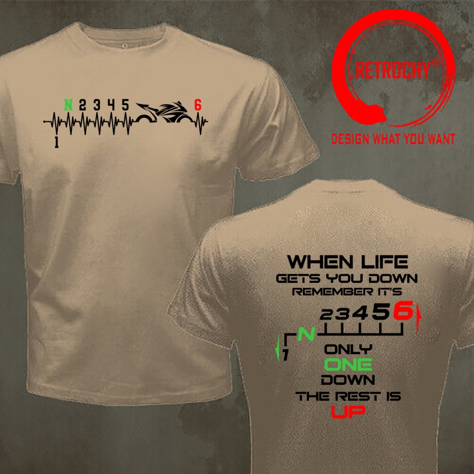 Desain Lucu 1N23456 Kaus Penge - Motorcycle Gear Up Down ulasan dan harga