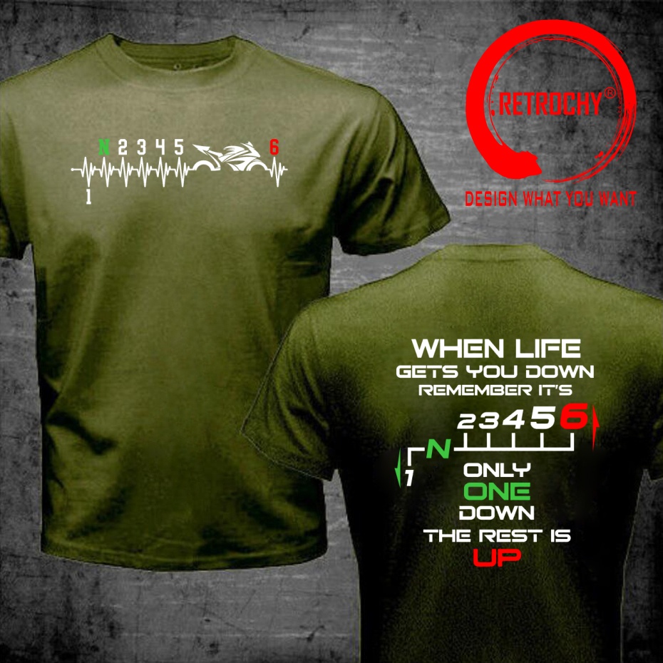 Desain Lucu 1N23456 Kaus Penge - Motorcycle Gear Up Down ulasan dan harga