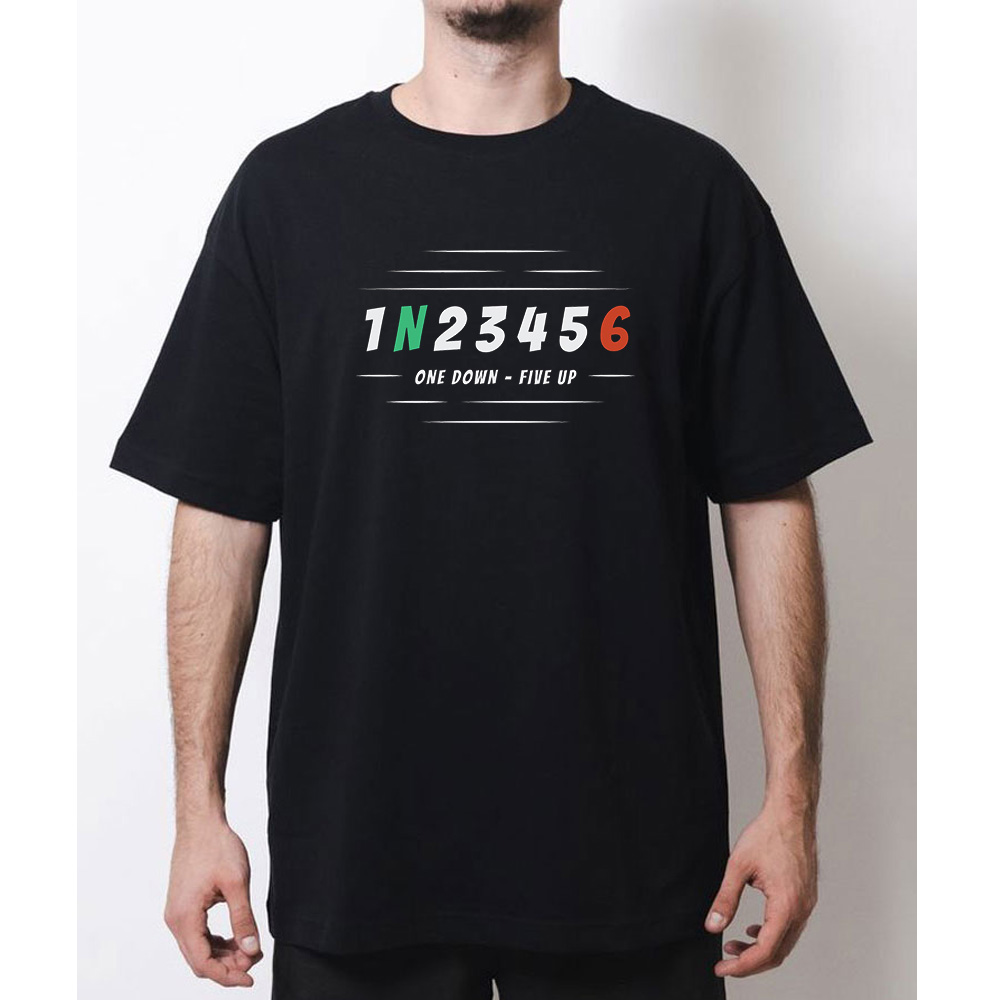 1N23456 Kaus Grafis Katun Musi - Motorcycle Gear Up Down ulasan dan harga